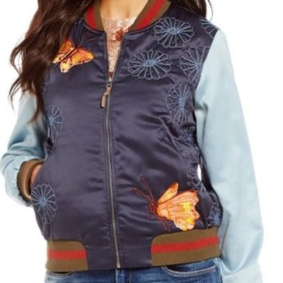 Chelsea & Violet Jackets & Blazers - Chelsea & Violet Embroidered Bomber Jacket size XS